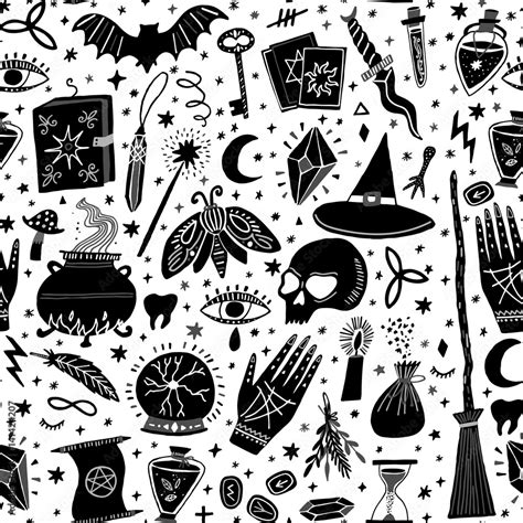 Black and White Witch Patterns: From Fashion to Home Decor
